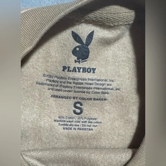 PLAYBOY Beige Sweatshirt with Red Graphic - Picture 3 of 4